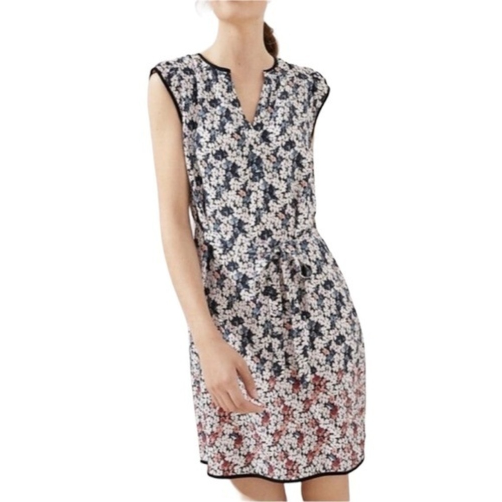 NWT Loft Size Small Petite garden split neck pocket dress $89 no belt